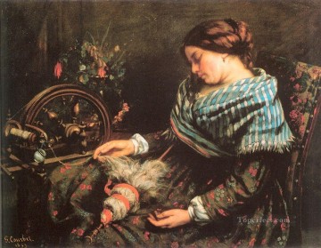  Gustav Obras - El hilandero durmiente Realista Realista pintor Gustave Courbet